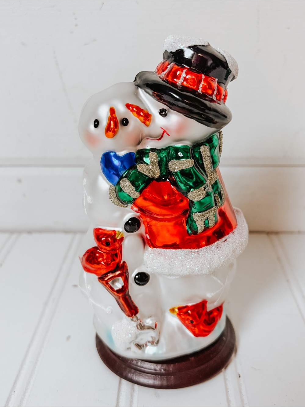 Vintage Thomas Pacconi Blown Glass Christmas Snowman Figurine 2004